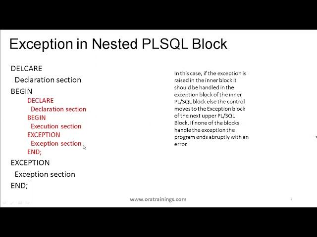 Oracle PLSQL - Exception Handling