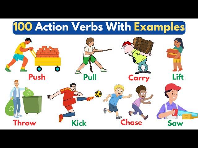 100 Action Verbs With Examples | Action Verbs Vocabulary | Action Words