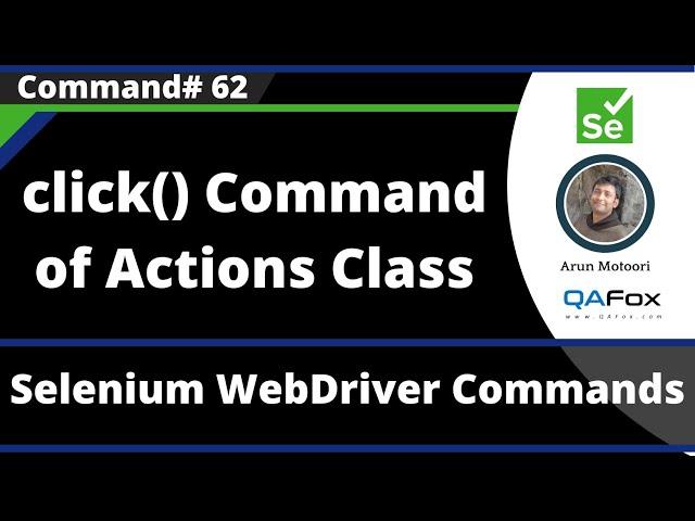 click() Command of Actions Class - Selenium WebDriver