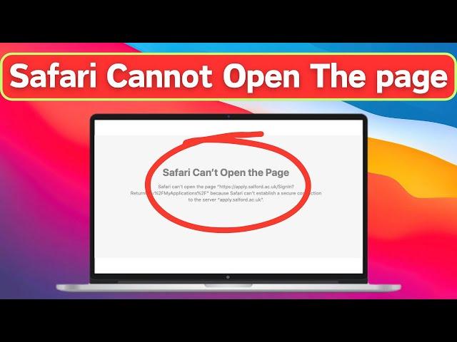 How to fix Safari Cannot Open Page on Mac | Safari not Opening websites on Mac /MacBook Pro / Air