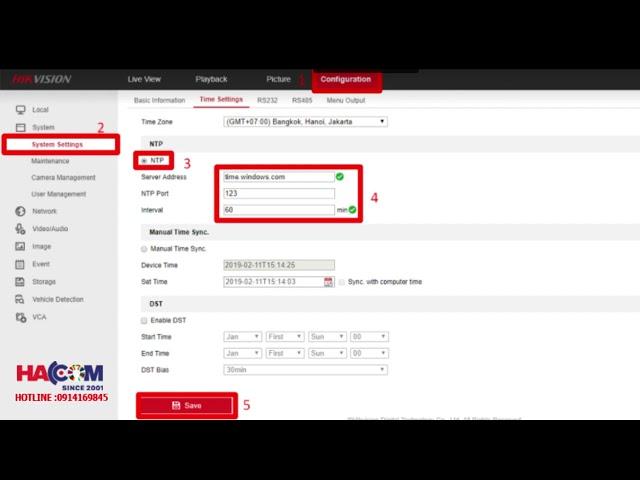Hướng dẫn cài đặt thời gian trên đầu ghi Hikvision trên trình duyệt Web