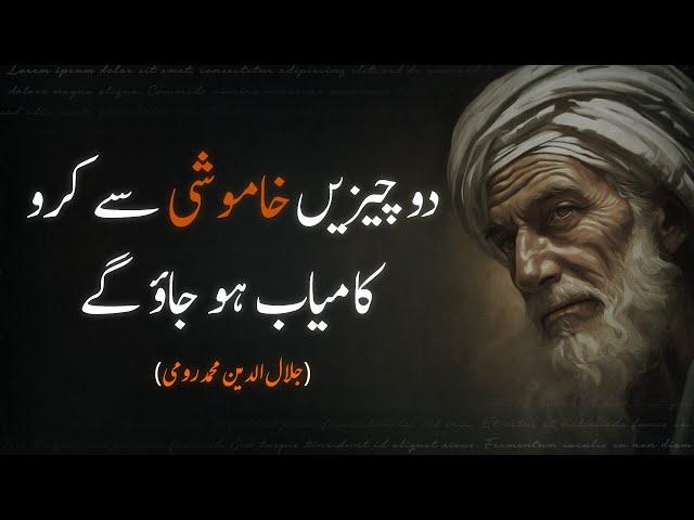 DO CHEEZAIN KHAMOSHI SE KARO | RUMI QUOTES - @UrduAdabiyat