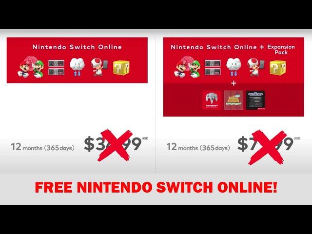 HOW TO GET NINTENDO SWITCH ONLINE FOR FREE!