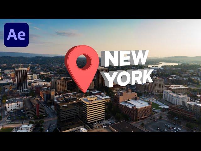 Create 3D Map Location Pop Up Animation - After Effects | NO PLUGINS REQUIRED