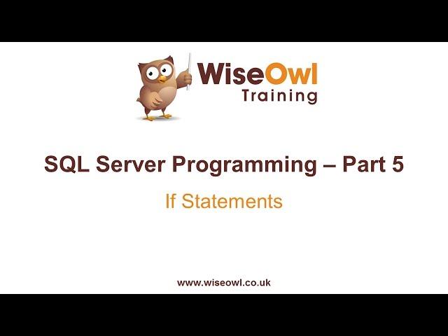 SQL Server Programming Part 5 - IF Statements