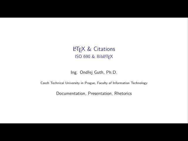 LaTeX and Citations 3: BibLaTeX