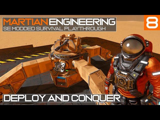 Martian Engineering E8: Deploy and Conquer | Deployable Autocannon Turret | Space Engineers Survival