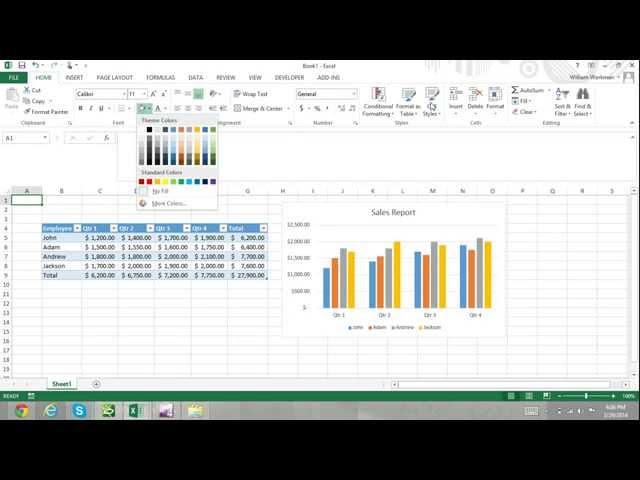 Excel For Noobs Part 51: How to Apply Excel Themes Excel 2016 Tutorial Excel 2013 Tutorial