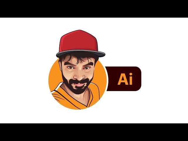 make vector portrait , cartoon avatar | adobe illustrator tutorials