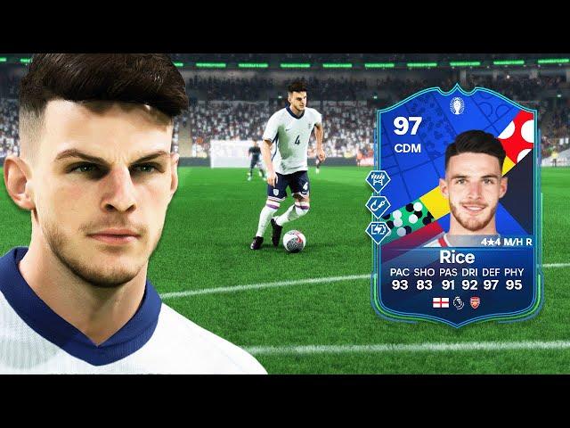 97 EURO INTERNATIONAL STARS DECLAN RICE SBC PLAYER REVIEW | EA FC 24 ULTIMATE TEAM