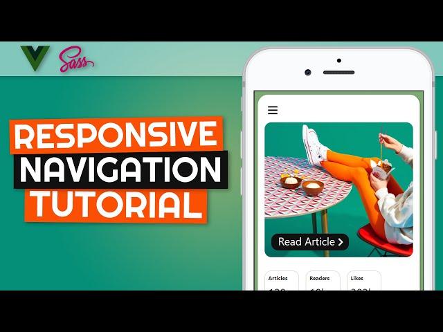 Responsive Navigation Bar Tutorial Using Vue JS