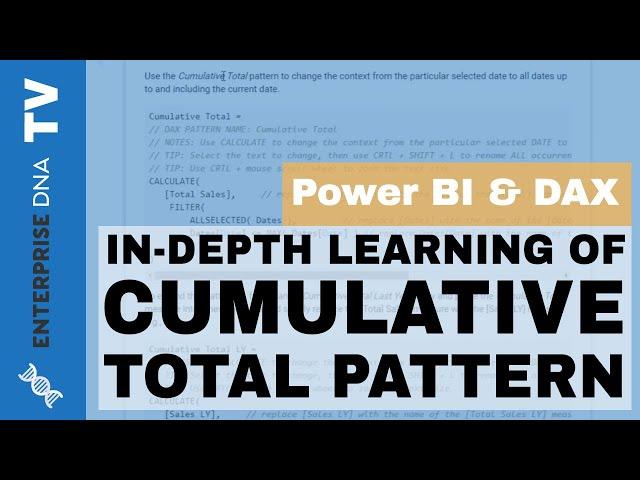 In-Depth Learning Around The Cumulative Total Pattern In DAX - Power BI Tips