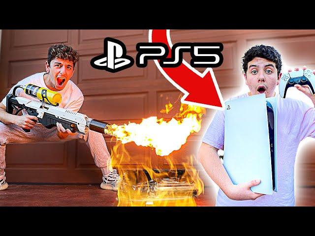 Destroying Kids PS4 & Surprising Him With NEW PS5! (GIVEAWAY)