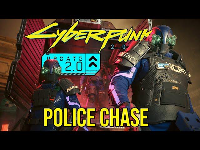 Cyberpunk 2077 Update 2.0 Max Level Police Chase Gameplay (4K, 60 FPS)