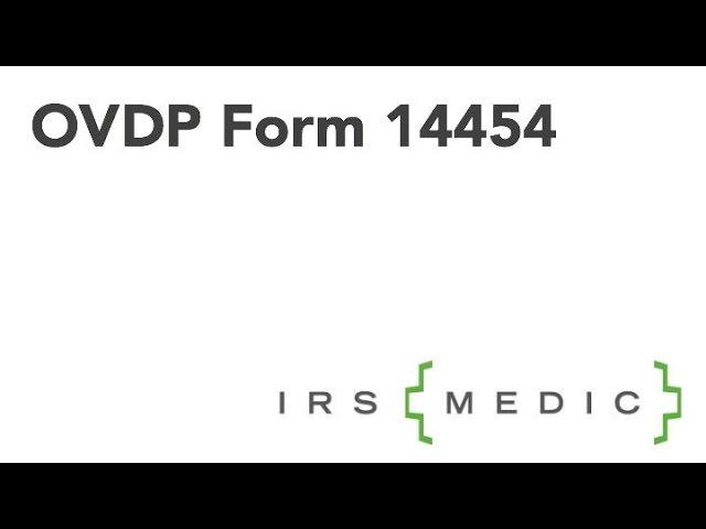 Inside OVDP Form 14454 "Attachment to Offshore Voluntary Disclosure Letter"