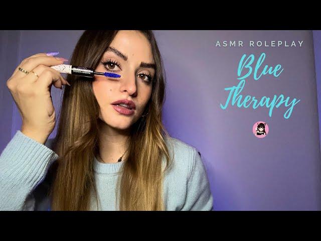 ASMR | BLUE COLOR THERAPY | Make up & styling Roleplay | MartinaB 