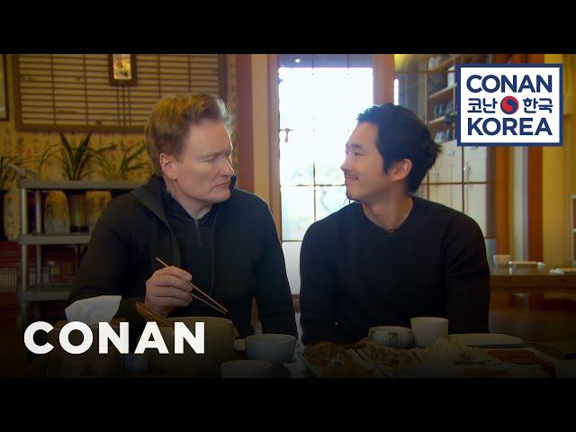 Conan & Steven Yeun Enjoy A Traditional Korean Meal | CONAN on TBS