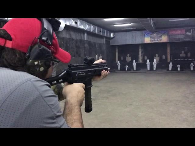 Grand Power Striborg SR9 A2 pistol caliber carbine shooting