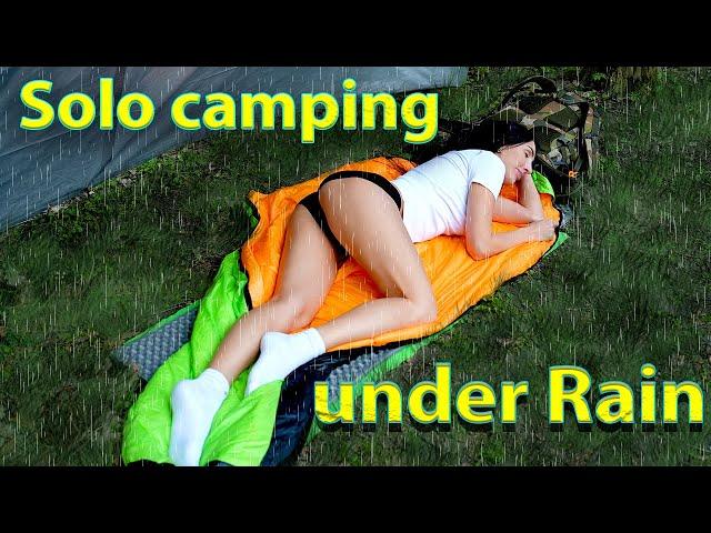 Solo camping in the rain and wind. - RELAXING IN THE TENT WITH THE SATISFYING SOUND OF NATU #asmr