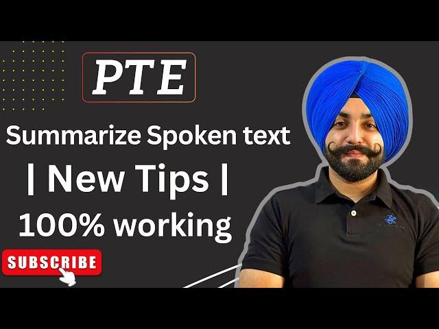 PTE summarize spoken test, listening summary template, new tips ( Gurwinder PTE )