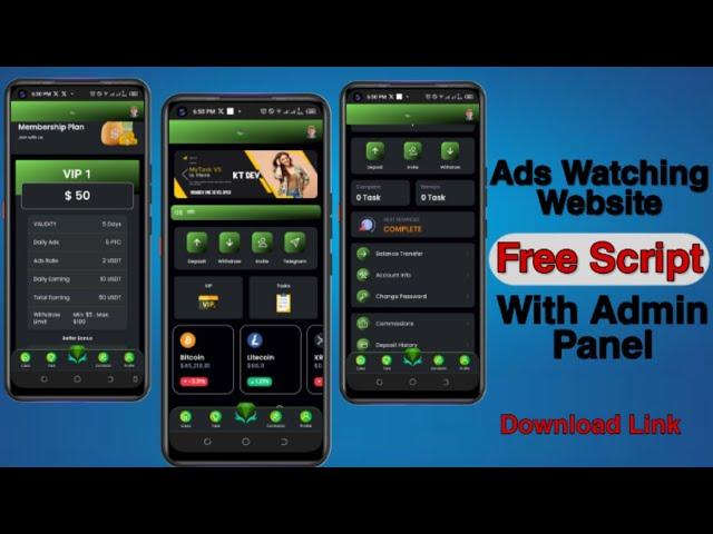 Ads Watching Website Free Source Code Download Link || Ponzi Website Script