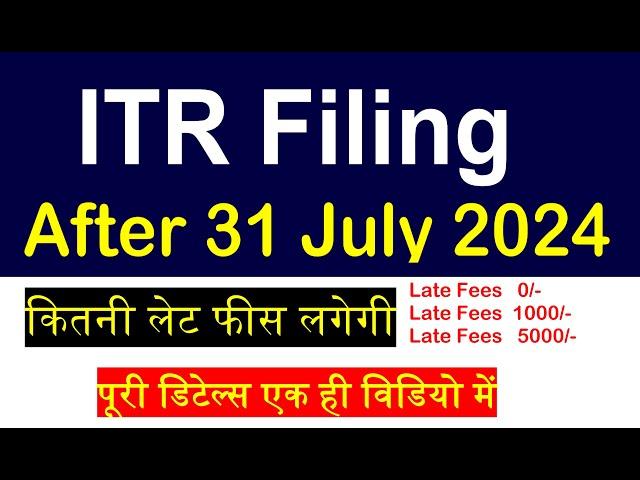 ITR Filing After Due Date 2024-25 | ITR Late Fees | ITR Filing After 31 July | TDS Refund Due Date