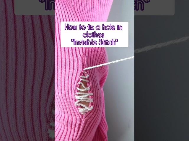 How to fix a hole in clothes (invisible stitch) #sewing #embroidery #diy