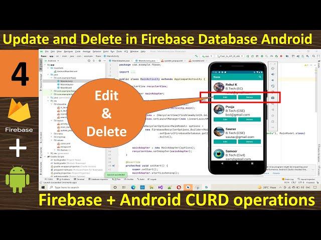 4. Update and Delete data in Firebase Database | Android