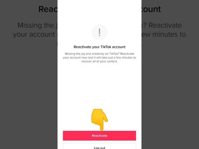 HOW TO REACTIVATE A DELETED TIKTOK ACCOUNT #shorts