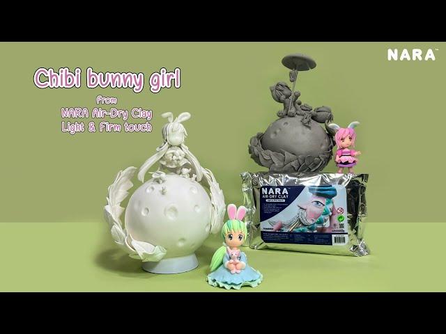 Chibi Bunny Girl From NARA AIR-DRY CLAY (LIGHT & FIRM TOUCH)