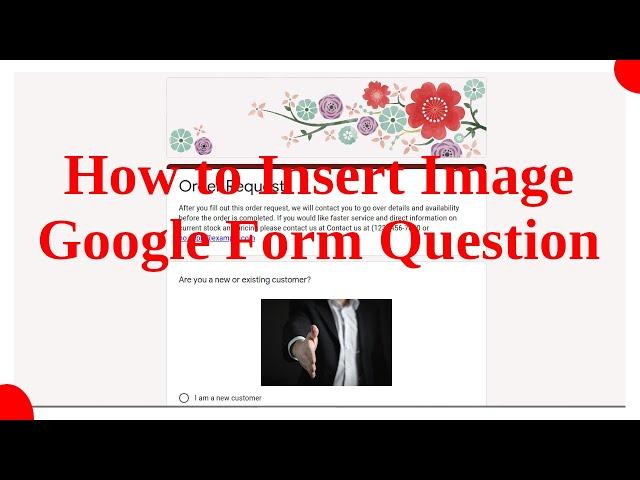 HOW to Insert IMAGE in Google Form Question | Google Forms Training