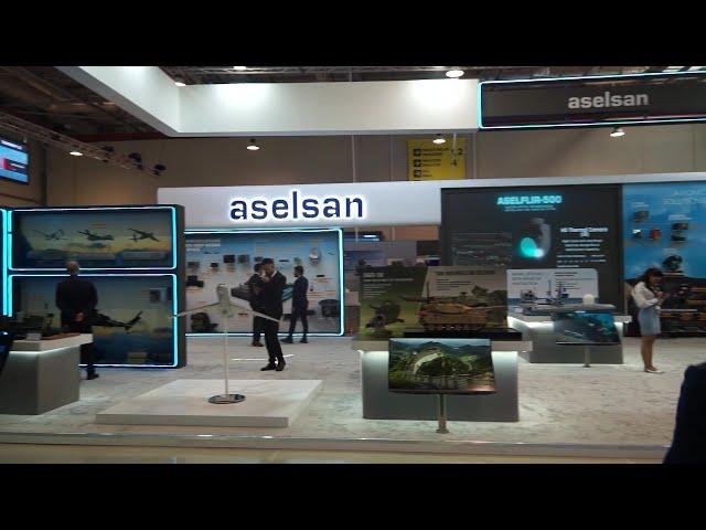 ASELSAN from Turkiye displays electronic pods air defense systems ADEX Defense Exhibition Azerbaijan