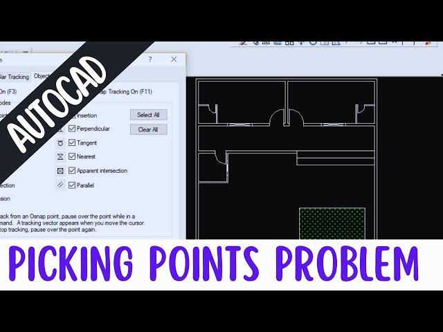 AutoCAD not picking points tutorial