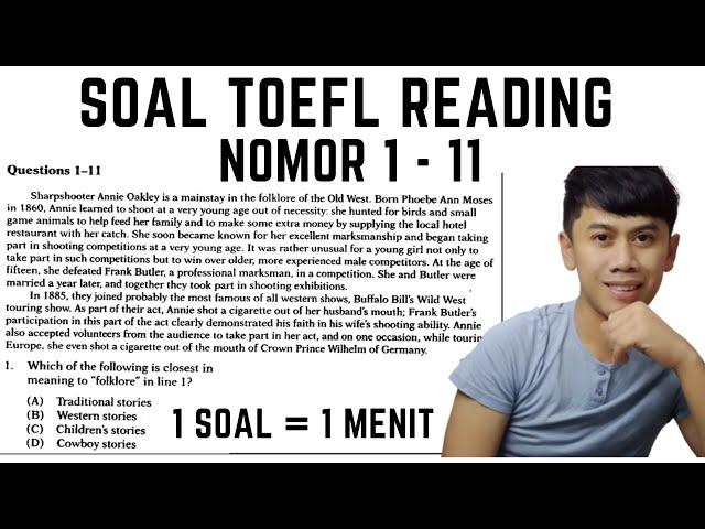 Latihan Jawab Soal TOEFL Reading No 1-11 dari 50 Soal