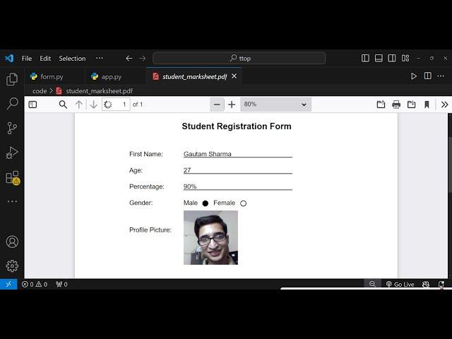 Master ReportLab in Python to Build Student Marksheet PDFs with Form Fields and Image Full Tutorial