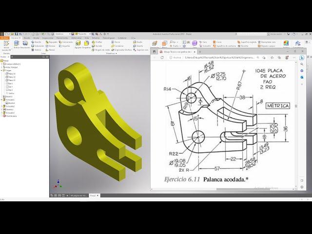 PALANCA acodada en INVENTOR 2019