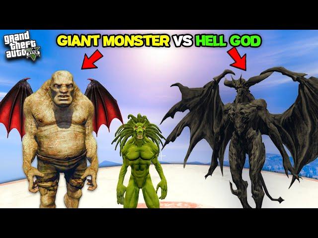 GIANT MONSTER Attack FRANKLIN and HELL GOD in GTA 5 | SHINCHAN and CHOP