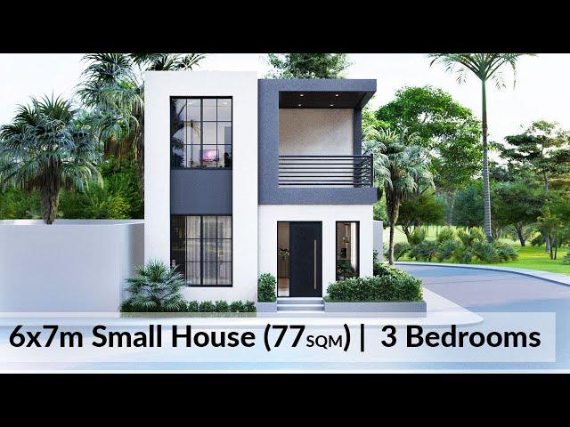 (6x7 Meters) Small House Design Idea with 3 Bedrooms