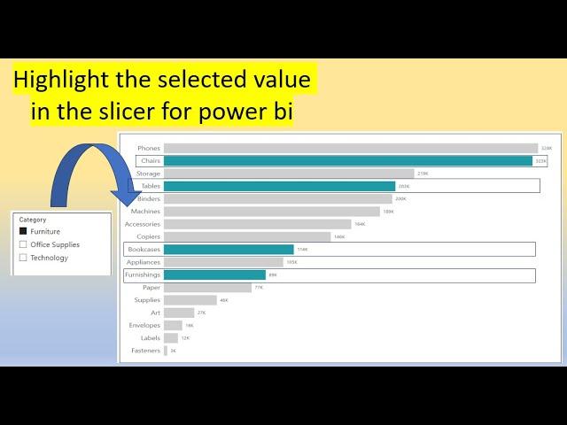  Highlight Selected Value in the Slicer of a Clustered Column Chart in Power BI! 