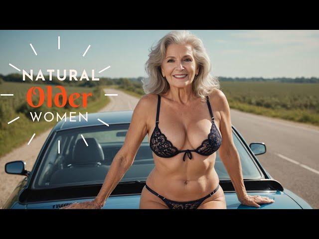 Natural Older Woman Over 60Attractively Dressed and Beauty|| Wearing Bikini Outfit For Beach