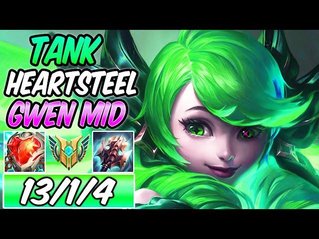 S+ CLEAN HEARTSTEEL TANK GWEN MID | New Build & Runes Season 13 | League of Legends