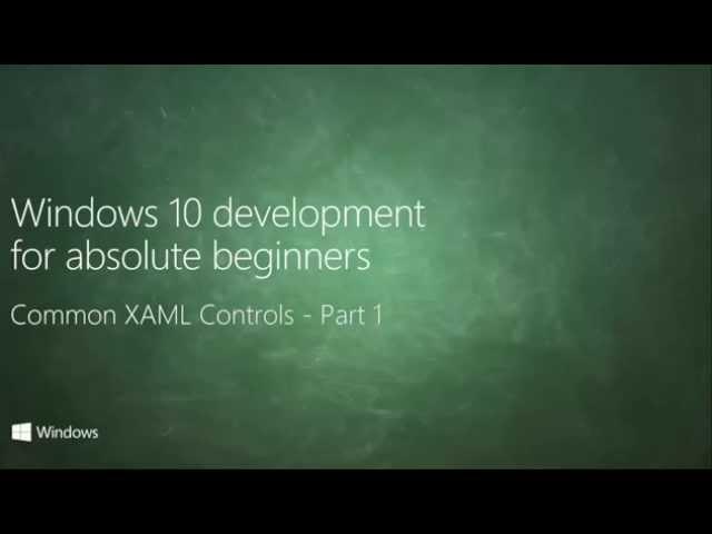 X20 - Common XAML Controls Part 1