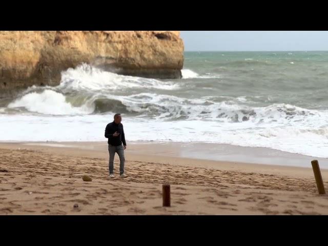 Portugal Fago Carvoeiro Praia do Carvalho Big Waves Cinema Mode on February