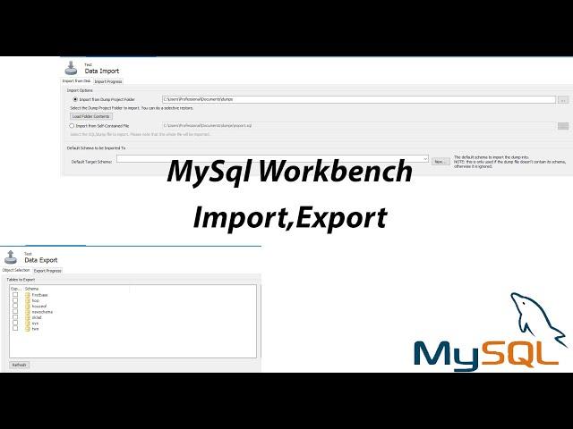 Import, Export database MySQL Workbench