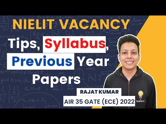 NIELIT Direct Recruitment Exam 2022 | Tips, Syllabus and Previous Year Papers Solutions