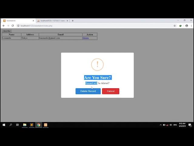 How to Use Sweetalert2 with database MySQL + PHP Usage