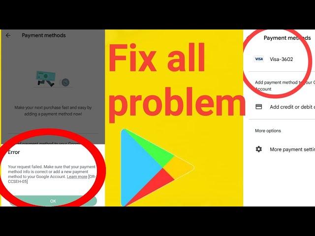 your request failed use a different payment method problem 2024|playstore par card add nahai ho raha