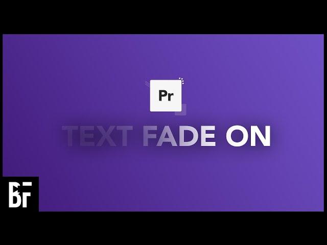 Text Fade Transition - Premiere Pro 2021