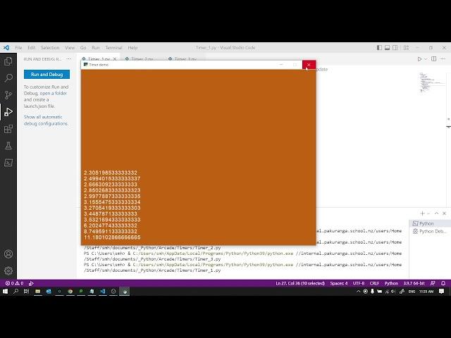 Python Arcade - basic Timer class