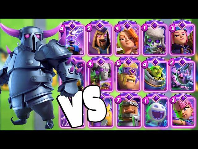 PEKKA VS ALL EVOLUTION CARDS - Clash Royale Challenge